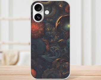 Dark Fantasy iPhone Case, Swirling Mist Gothic Design, Flexible Phone Cover