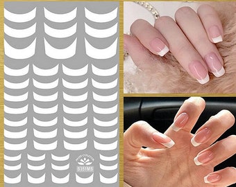 French Tip Nail Decals French Tip Guides Nail Art Nail - Etsy