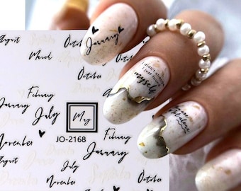 English Words Love Nail Art Sticker: New Monday Week