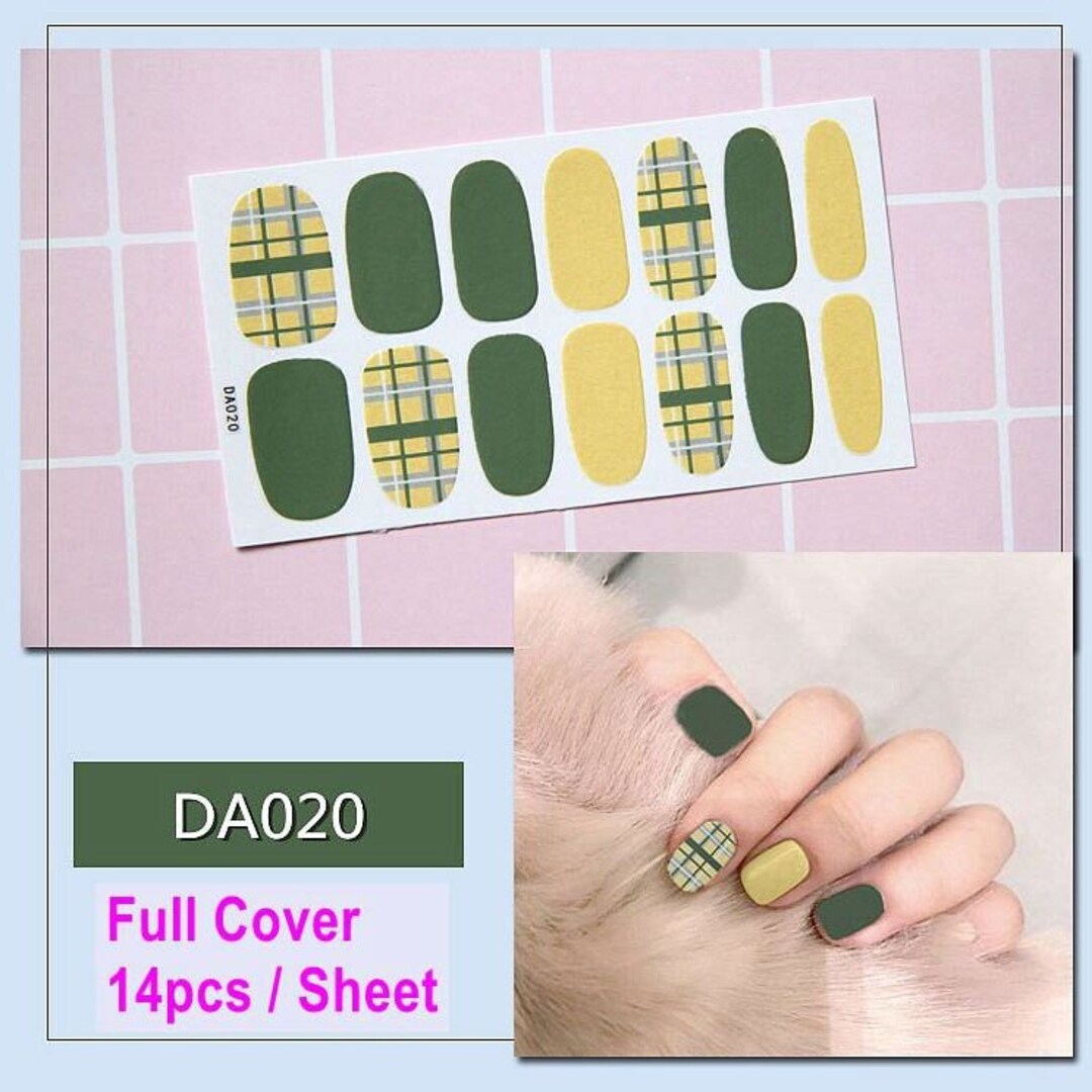 Plaid Figure Nail Wraps Gold Trangle Silver Shape Chrome Nail Art ...
