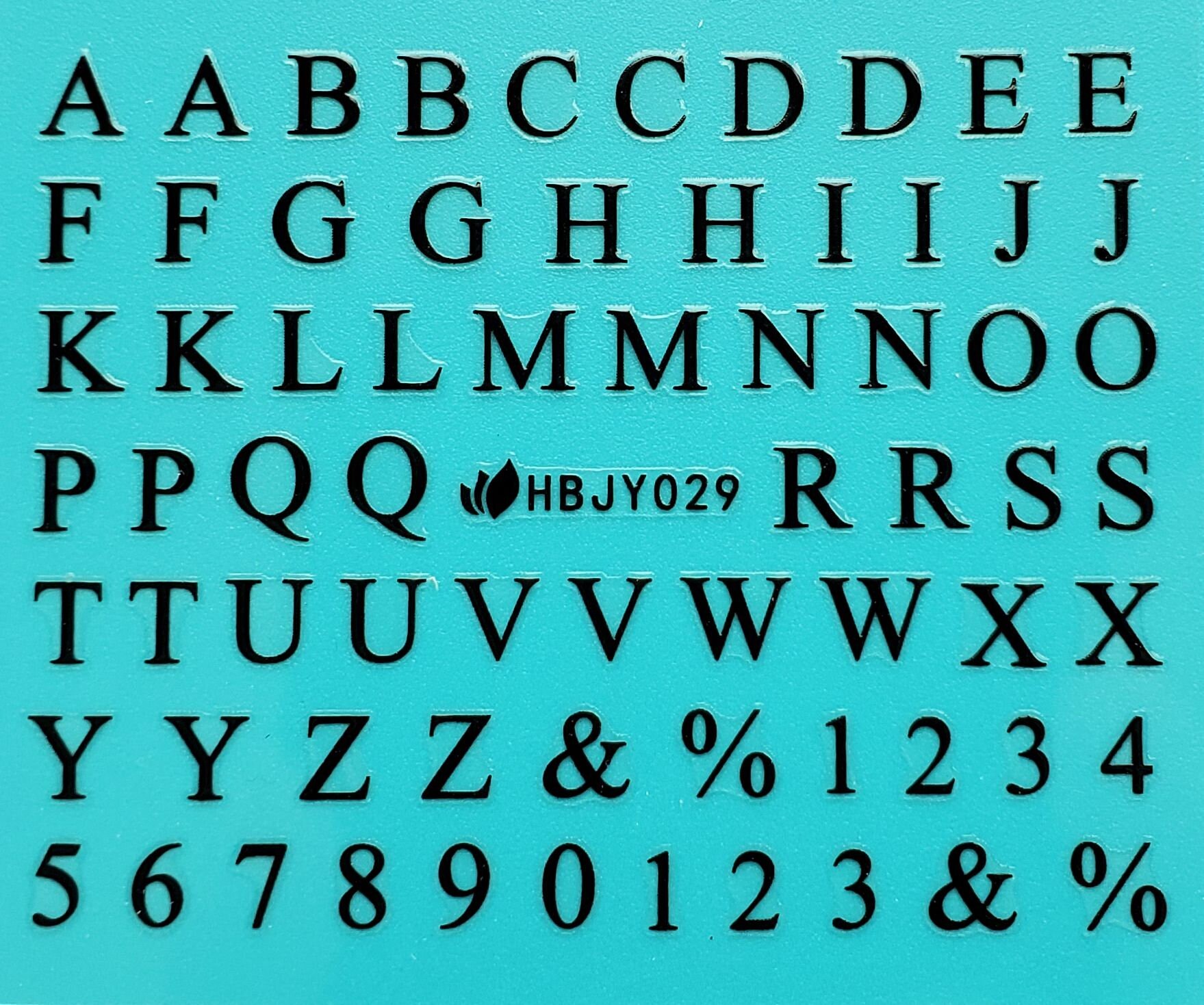 Uppercase Alphabet Letter Nail Art Stickers Letters Numbers Black White ...