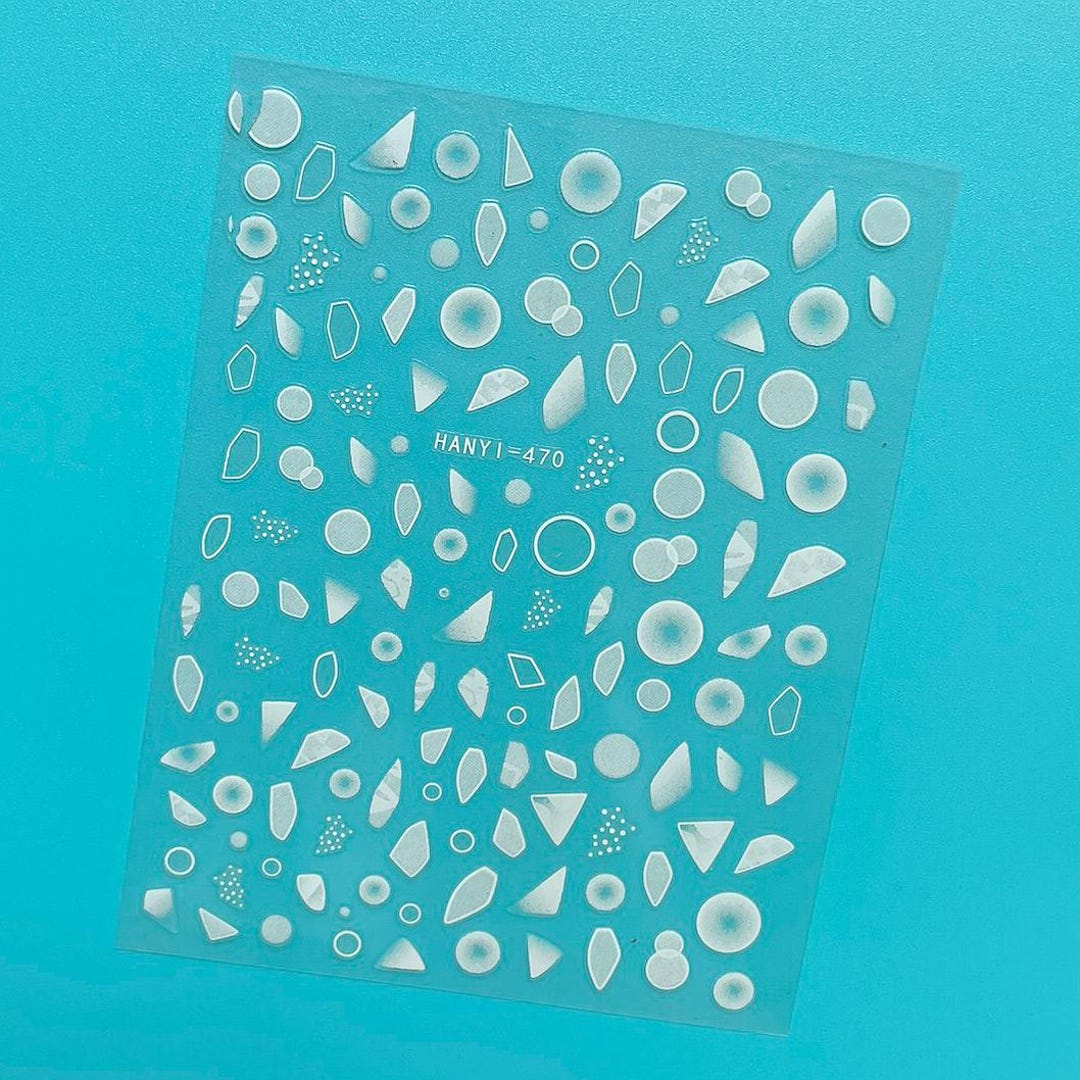 Translucent Geometric Shapes Nail Art Stickers Decal Geometry Pale ...