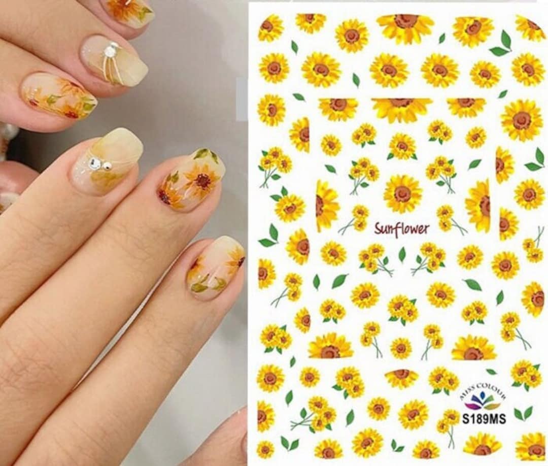Bright Sunflower Nail Sleeve Design