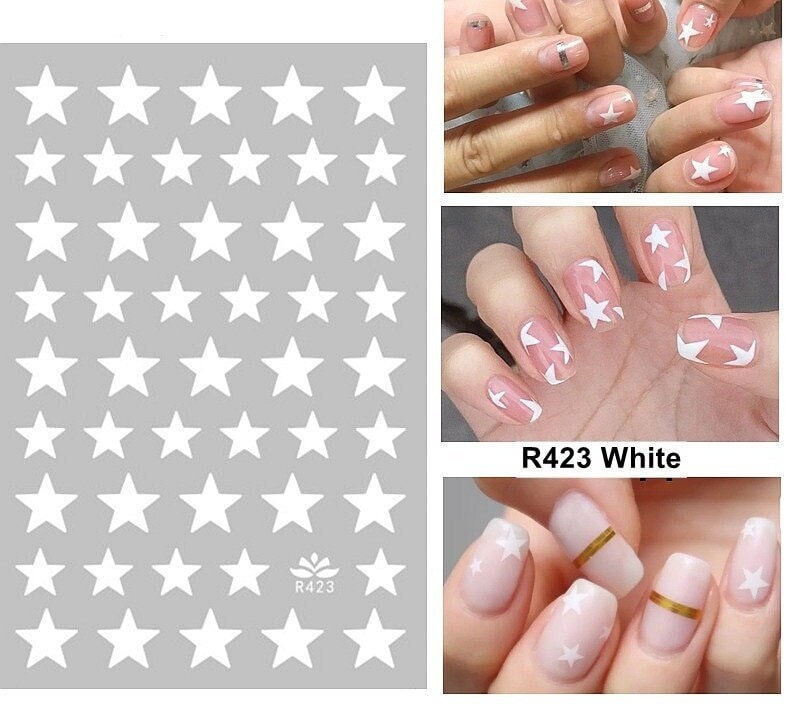 White star cheap nail stickers