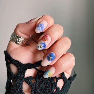 Orchid Flower Nail Art Stickers Camellia Blue Vintage Flowers Orchids Self Adhesive Nail Art Decals HANYISeries
