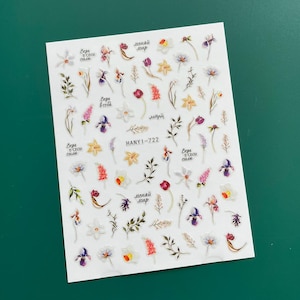 Summer Floral Branch Nail Art Stickers Flowers Leaves Small Flower Camellia Carnation Peony Orchid Hibiscus Self Adhesive Nails HANYISeries