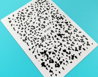 Leopard Print Cow Nail Art Stickers: Colorful Foil Black White Red Green Blue Purple