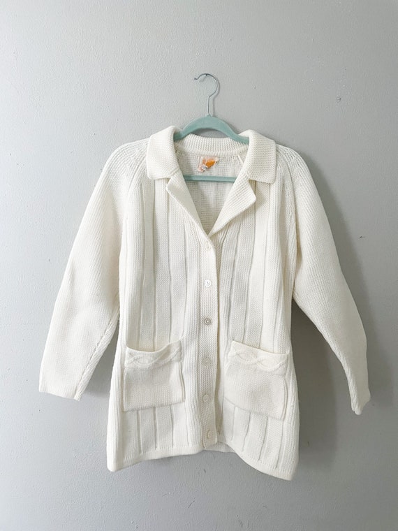 Vintage 1970s Off-white Sears Cardigan - Medium - image 1