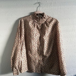 Vintage 1970s Devon Floral Blouse - Medium