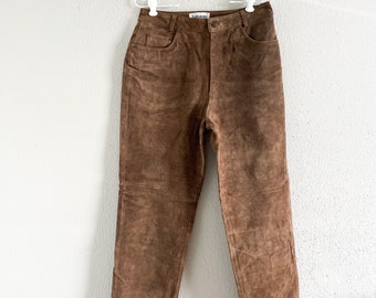 Vintage 90s Suede Leather Pants - 28”