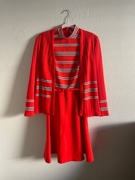 Vintage 1970s Dress and Cardigan Set - Small - image 1