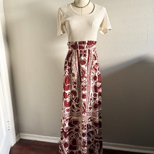 vintage 70s Leslie Fay Maxi Dress - XS