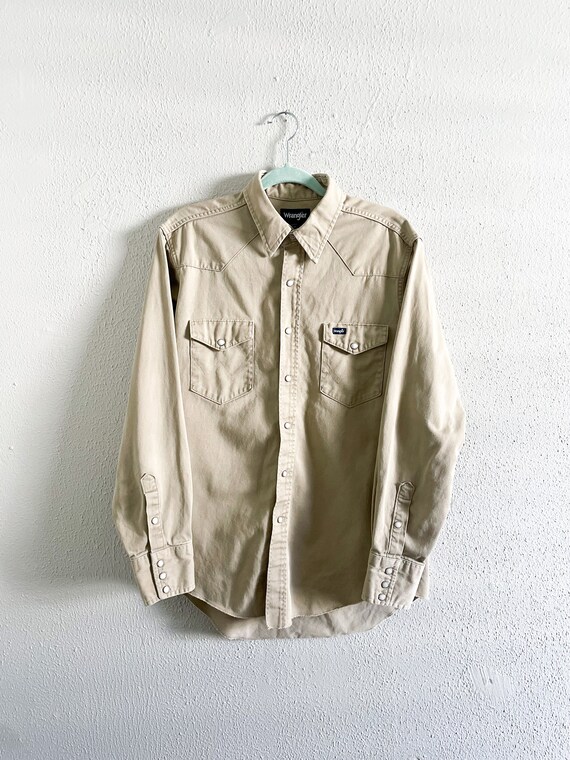 Vintage western pearl snap shirt by Wrangler in a