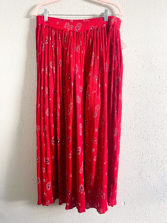 Vintage 90s paisley bandana print skirt - large - image 2
