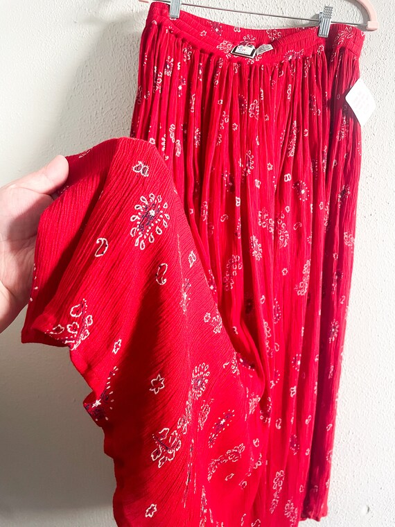 Vintage 90s paisley bandana print skirt - large - image 3