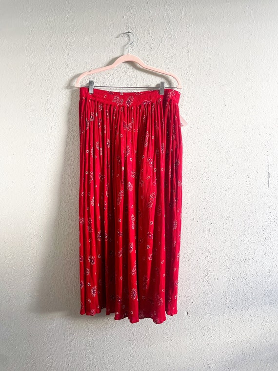 Vintage 90s paisley bandana print skirt - large - image 1