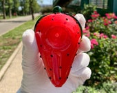 Hand Blown Strawberry Glass Smoking Pipe
