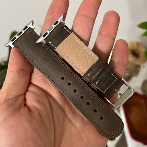 ハンドメイド本革ブラウンマットApple Watchバンド全シリーズ対応