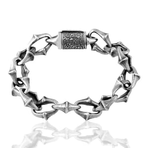 Men&#39;s Silver Bracelet |  Handmade Sterling Silver Jewelry for Men | Mens Jewelry | King Chain Bracelet | Valentine’s Day Gift