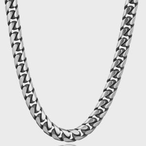 Oxidized Sterling Silver Cuban Link Bracelet - Men&#39;s Chain Jewelry