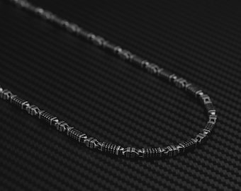 Handgemaakte geoxideerde sterlingzilveren Viking-ketting Noorse sieraden