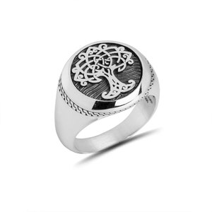 Silver Yggdrasil Ring | 925 Yggdrasil  Ring | Viking Jewelry | Viking Ring | Silver Life Of Tree Necklace | Best Gift For Valentine’s Day