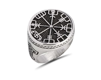 Silver Viking Compass Ring | Wayfinder Jewelry Viking Vegvisir Ring | Silver Protection Ring | Best Gift Ideas | Gift For Valentine’s Day