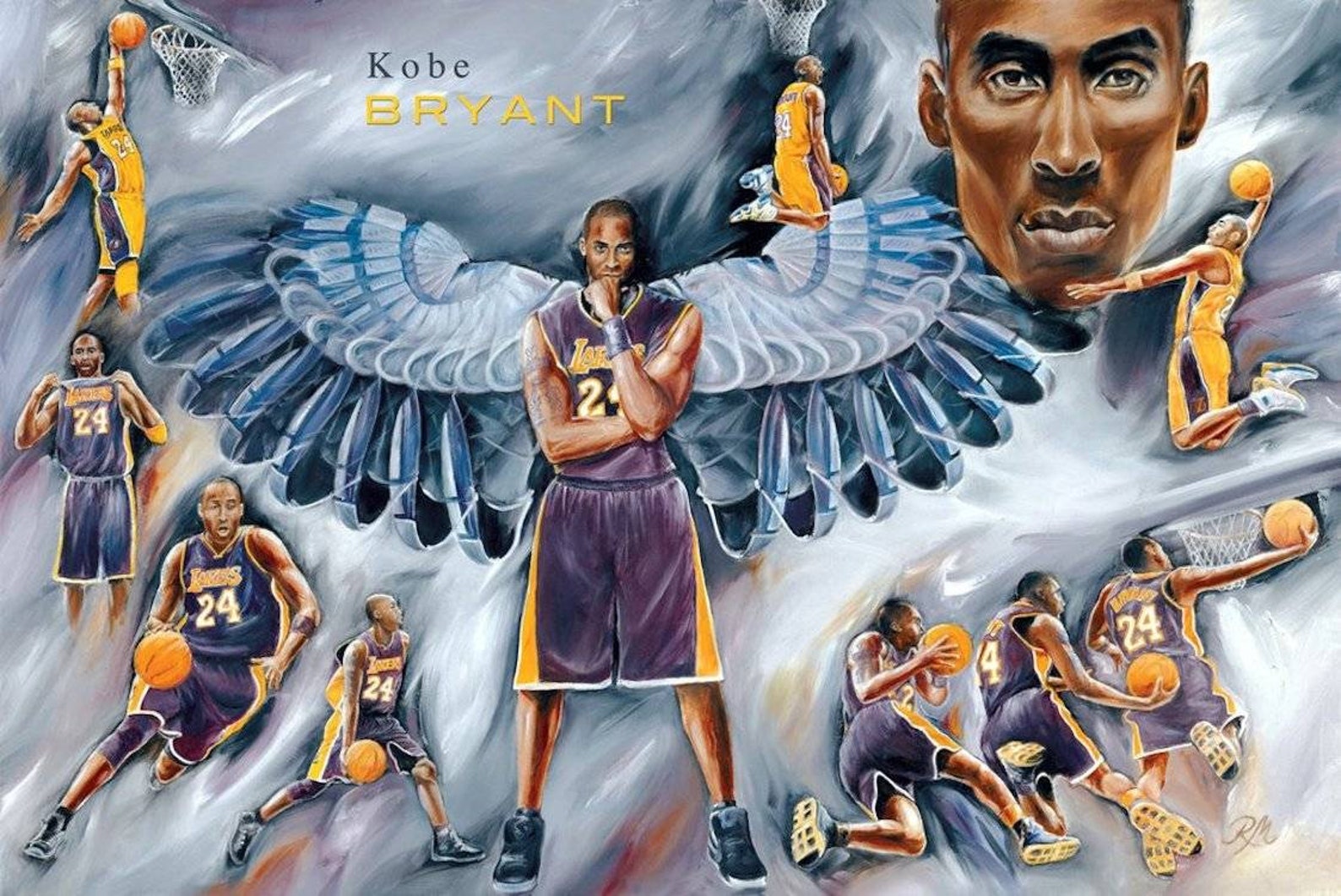 Kobe Bryant Art Collage Poster 24x36 Inch NEW fast Shipping Etsy