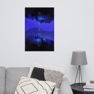 Surreal Art |  Trippy poster print | monochromatic Art | Black Woman Art | Trippy Wall Art | Poster print