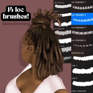 Vol 2 Procreate Curl and Loc Brushset African American Black 