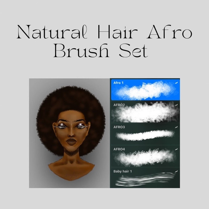 Procreate Afro Brush Set Natural Hair Brush Set Procreate Black Girl