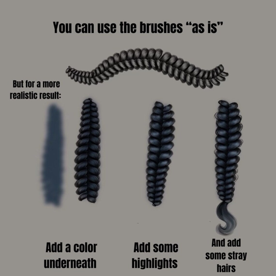 Procreate Braid Brush Set Natural Hair Brushes Procreate Etsy