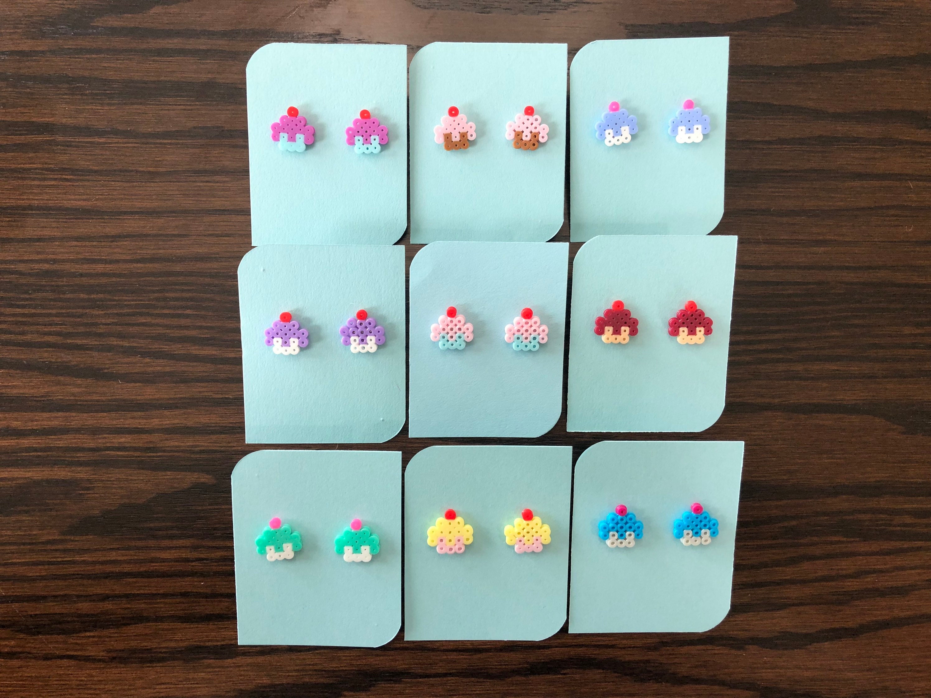 Cupcake Mini Perler Bead Earrings Etsy