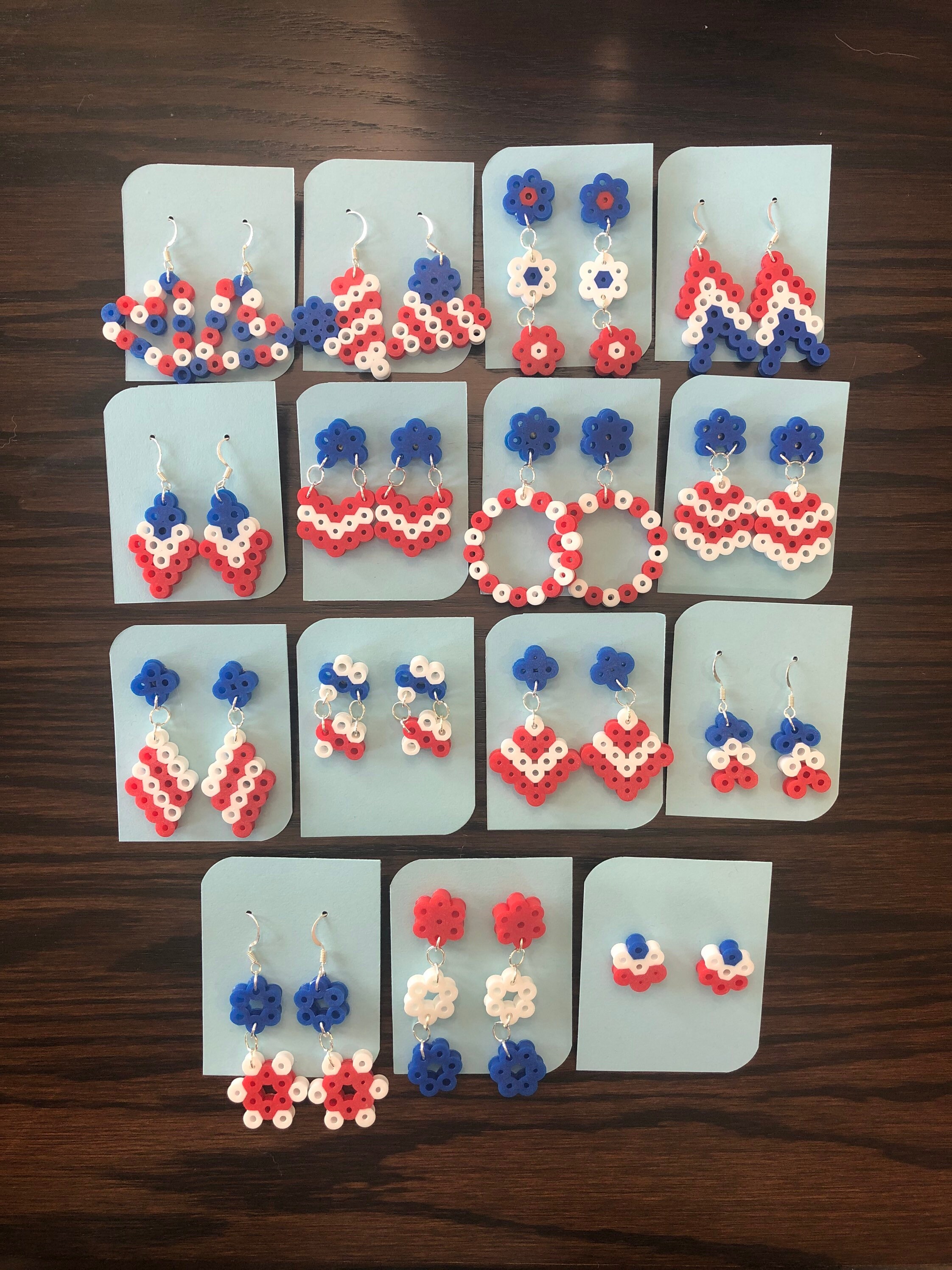 4th of July Perler Bead Earrings - Etsy