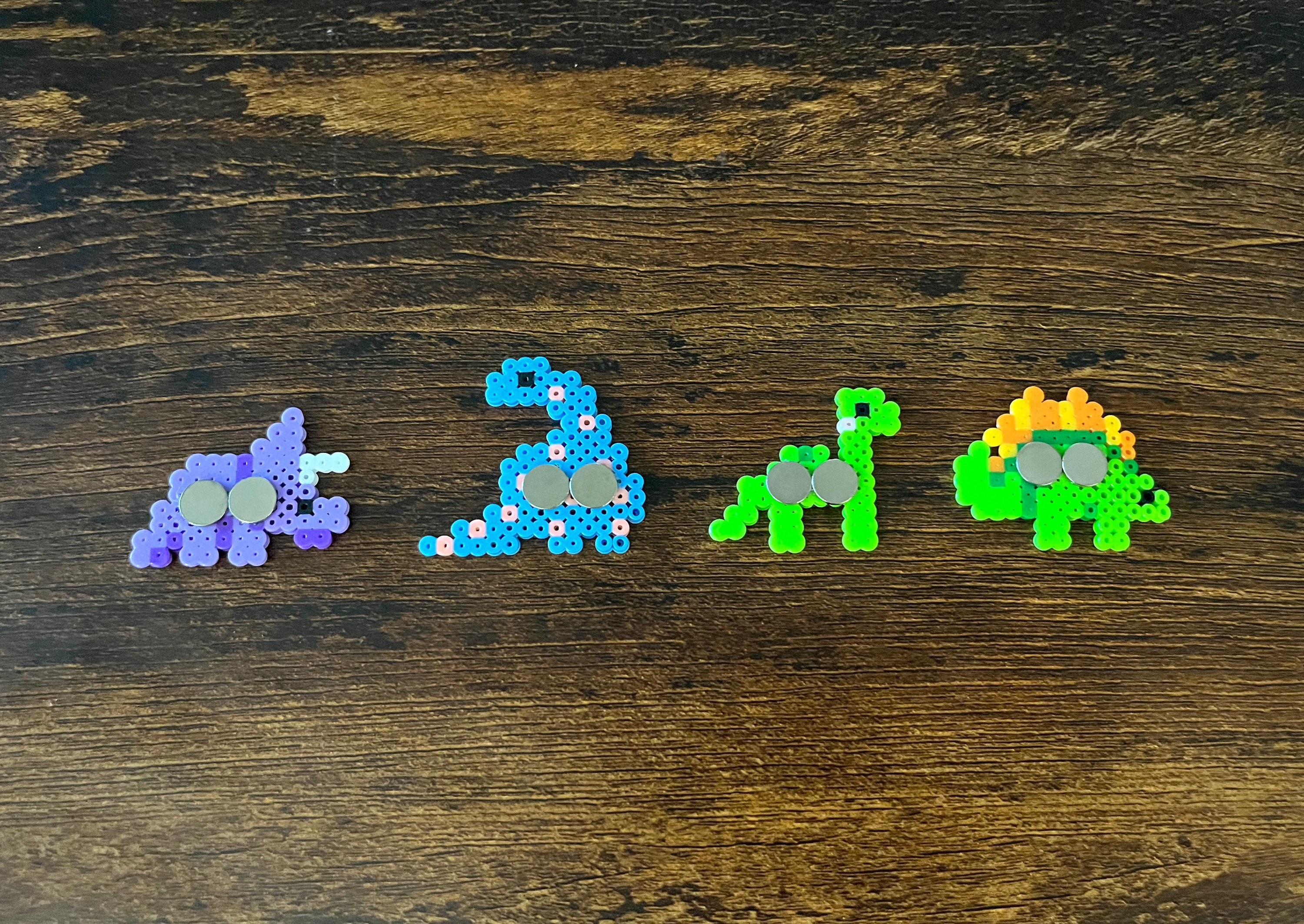Mini Perler Bead Dinosaur Refrigerator Set Etsy