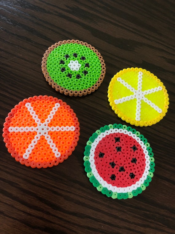 Fruit Slice Coasters Perler Bead - Etsy Finland