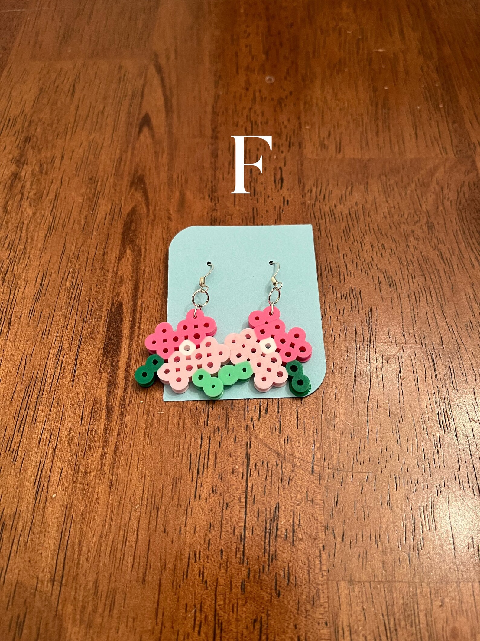 2toned Pixelated Perler Bead Flower Earrings Etsy