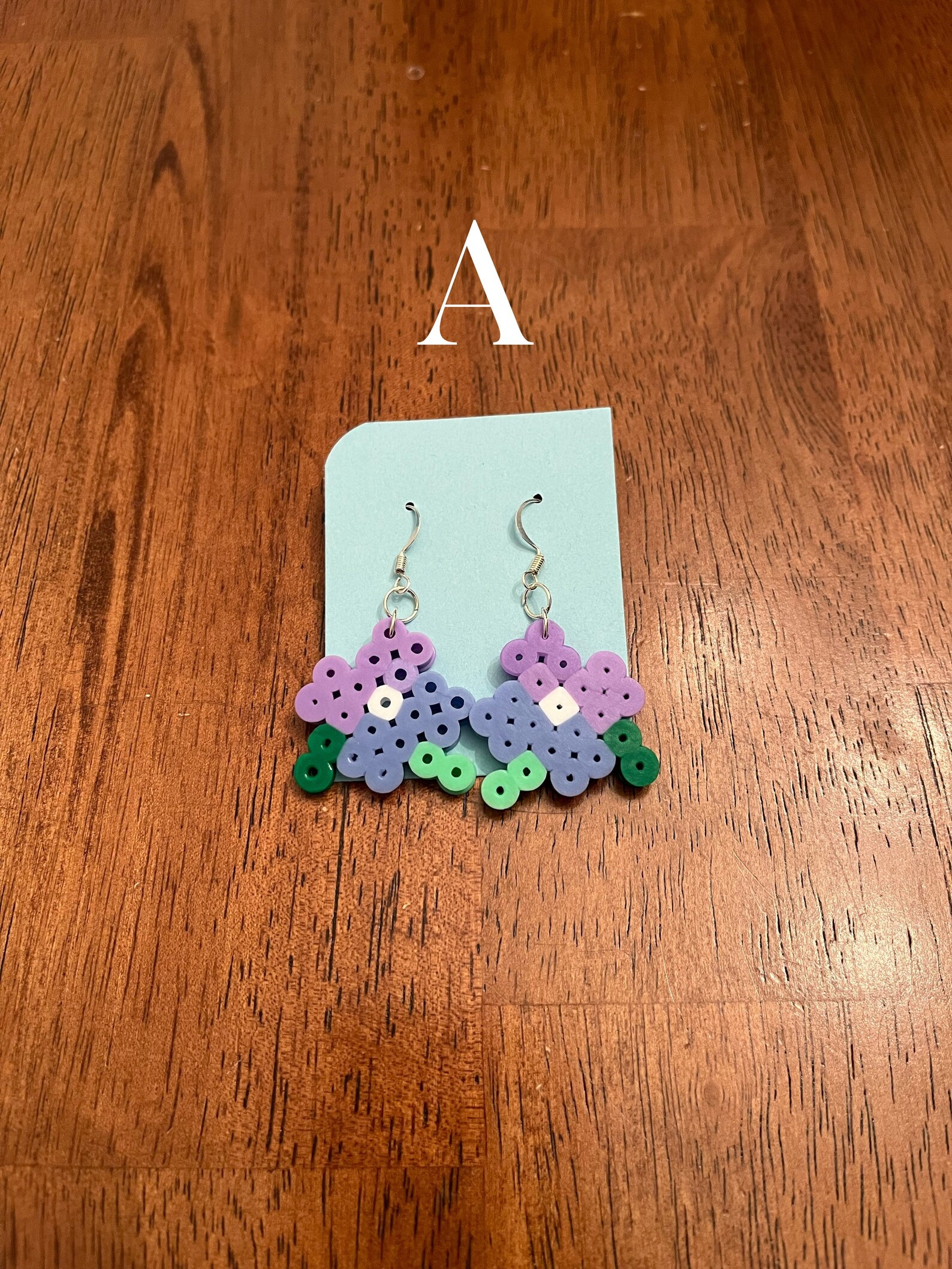 2toned Pixelated Perler Bead Flower Earrings Etsy