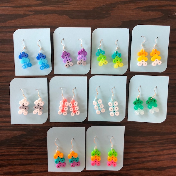 Perler Bead Earrings Etsy