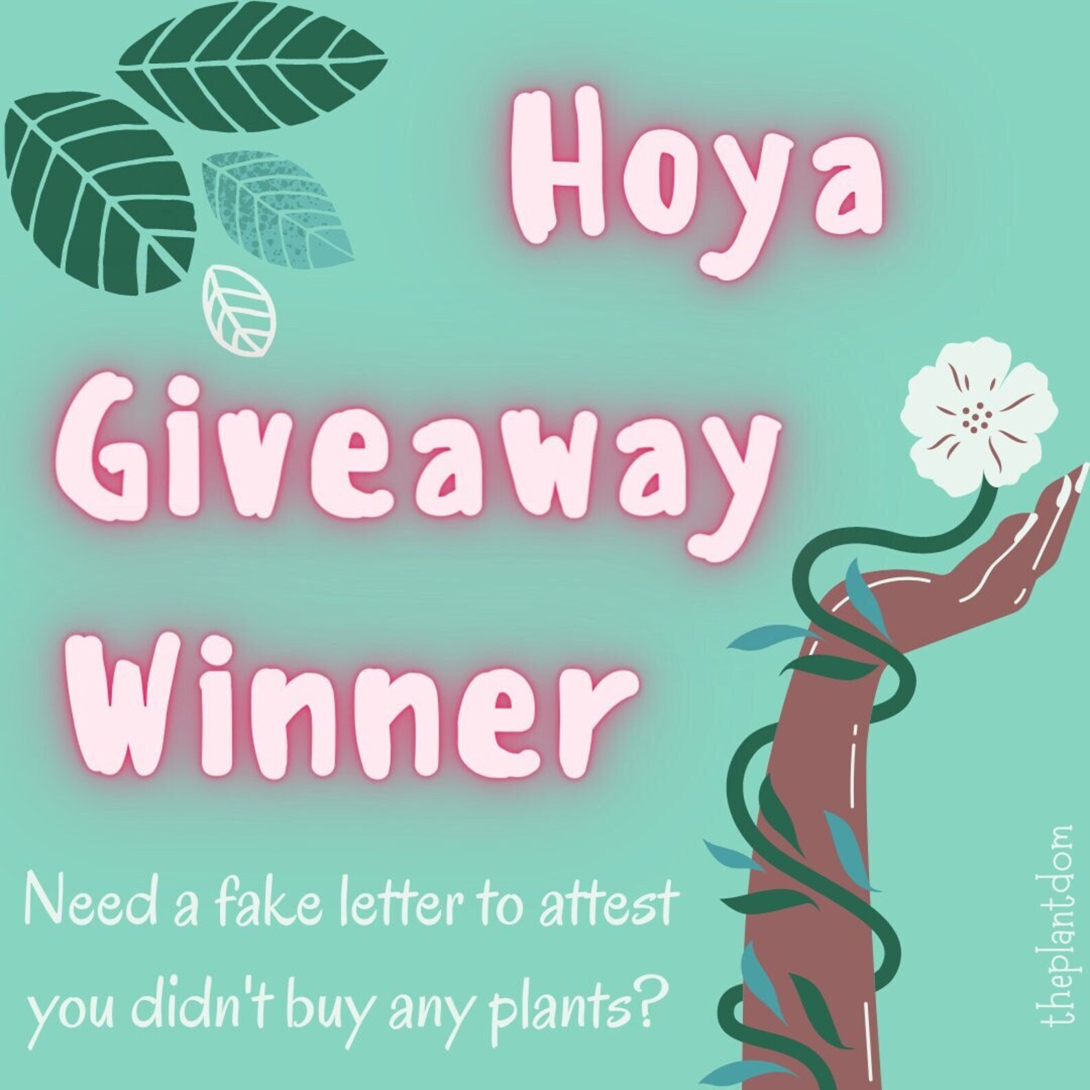 Plant Giveaway Letter Etsy