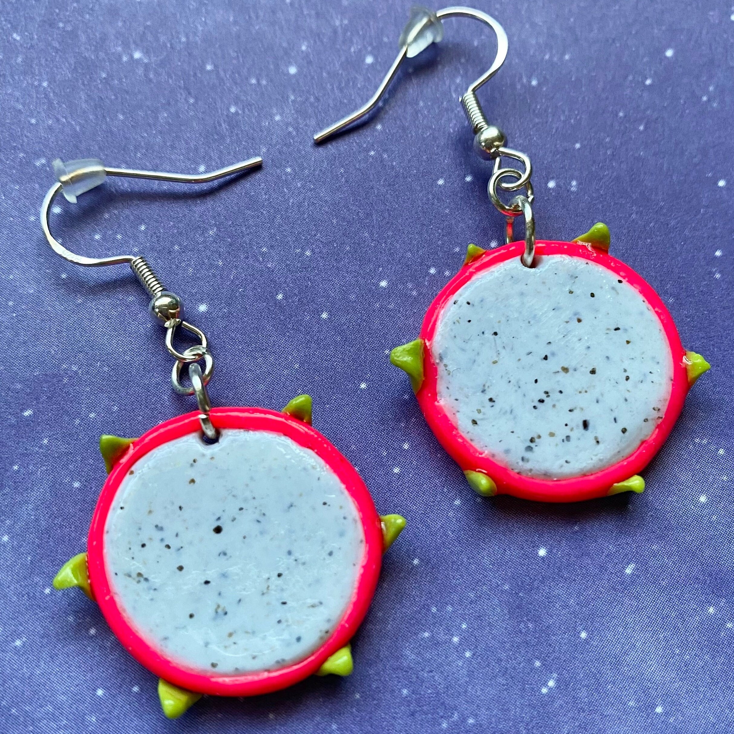 Polymer Clay Fruit Slice Earrings Etsy
