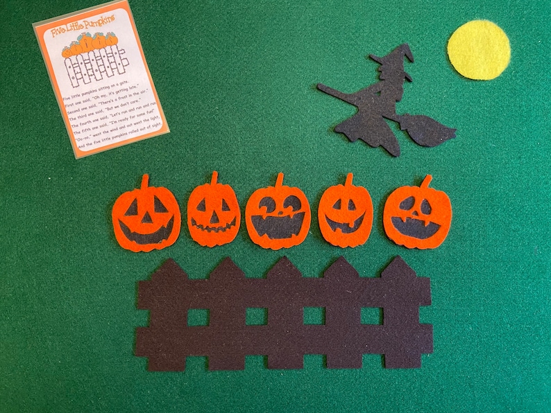 5 Little Pumpkins Felt Board Story Set - Preschool Rhyme - Etsy