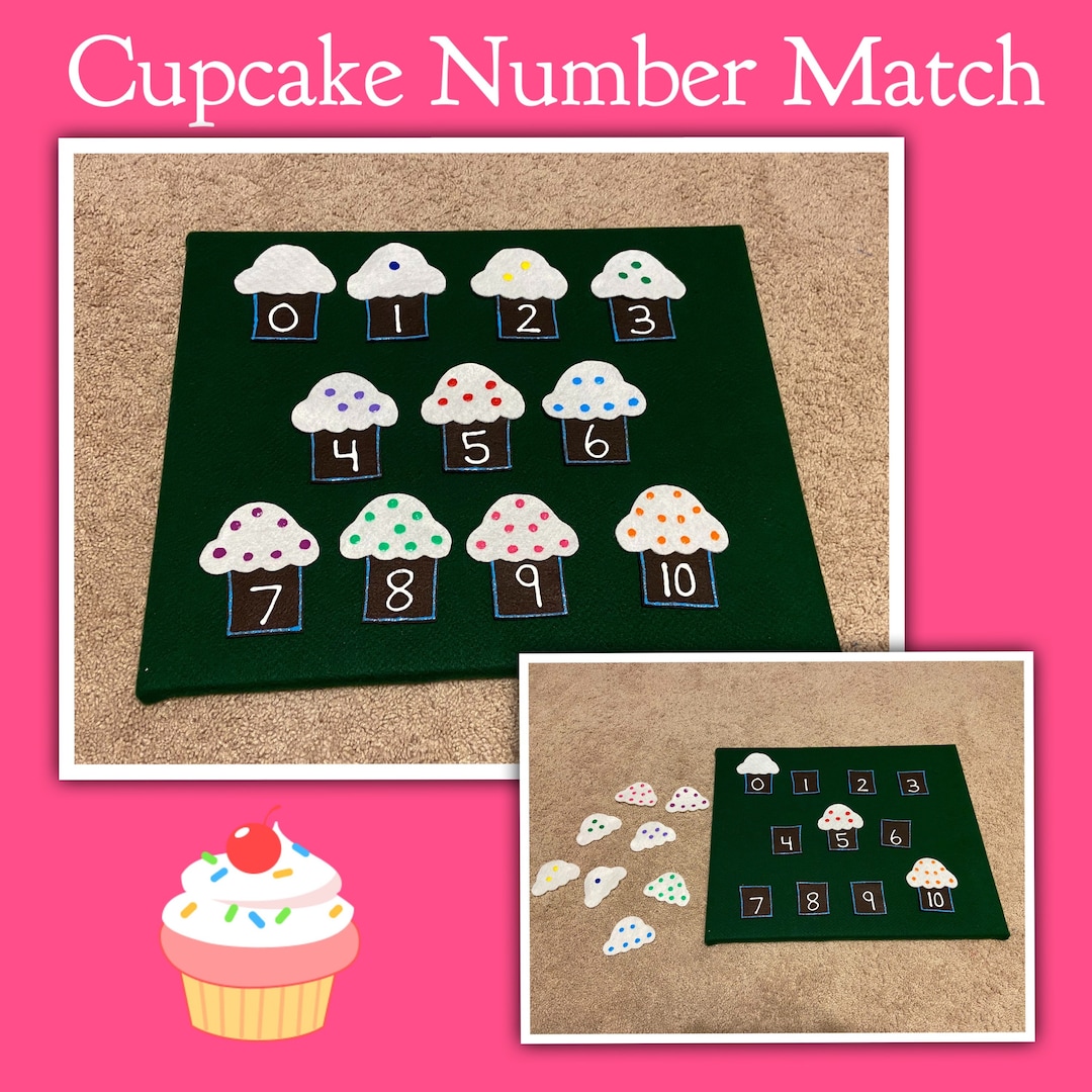 Cupcake Number Match Felt Set //felt Board Story //felt Set // Circle ...
