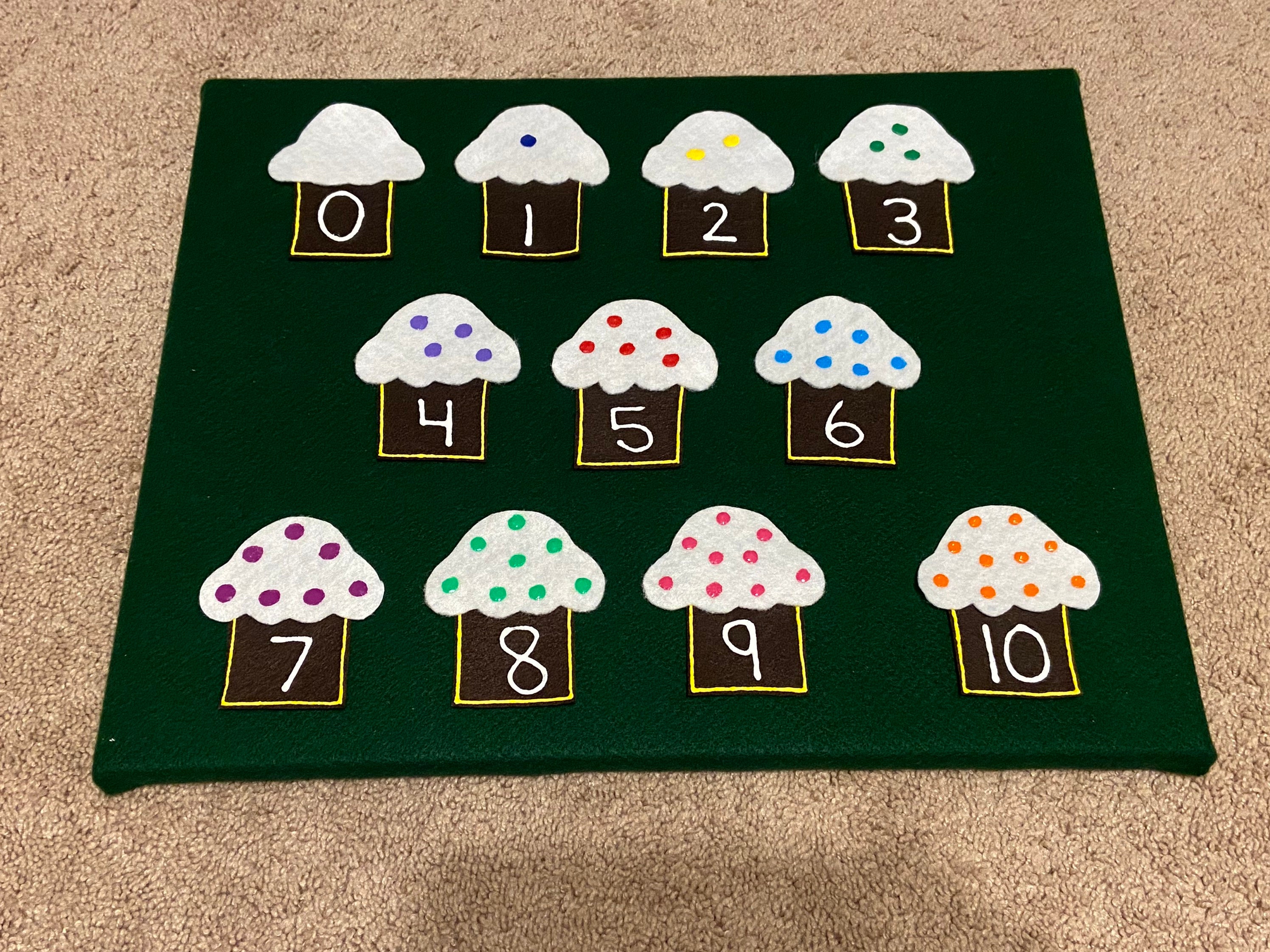 Cupcake Number Match Felt Set //felt Board Story //felt Set // Circle ...