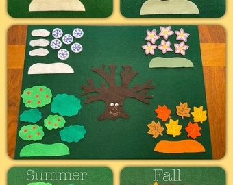 4 Seasons Felt Set, felt story, flannel board story, teacher resource, storytelling, dramatic play, circle time