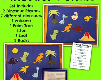 Dinosaur Felt Set //Felt Board Story //Felt Set // Circle Time // Preschool Stories