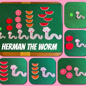 Herman the Worm Felt Set //Felt Board Story //Felt Set // Circle Time // Preschool Stories