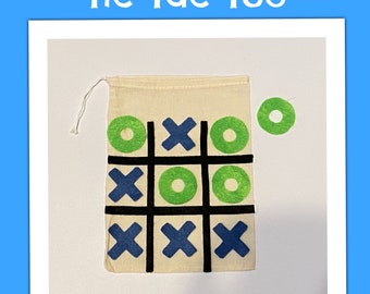 Felt Tic-Tac-Toe Travel Game with Drawstring Bag
