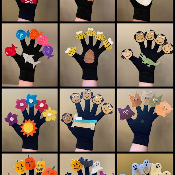 Finger Play Glove Felt Set // Felt Puppet Glove//Felt Board Story //Felt Set // Circle Time // Preschool Stories