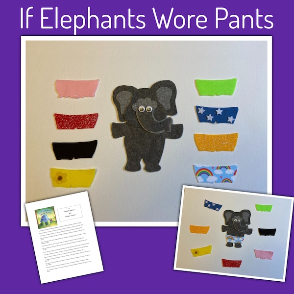 Elephant in Pants Felt Story//Felt Board Story //Felt Set // Circle Time // Preschool Stories